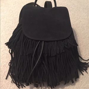 Black Fringe Backpack